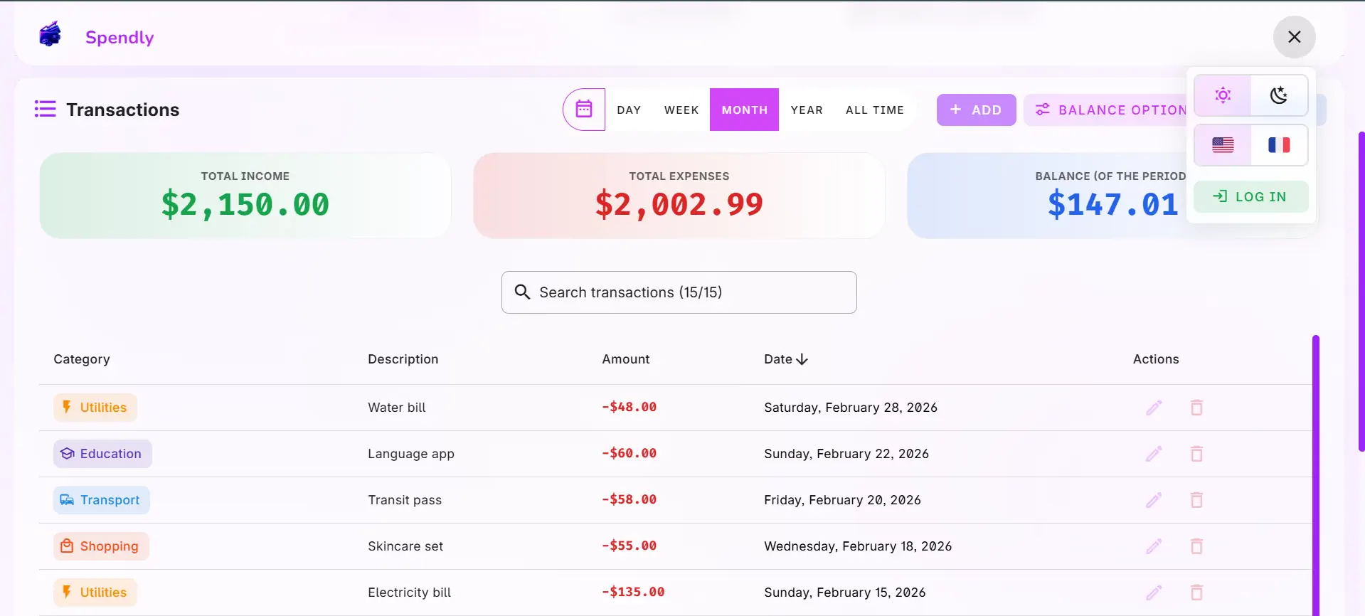 Light theme